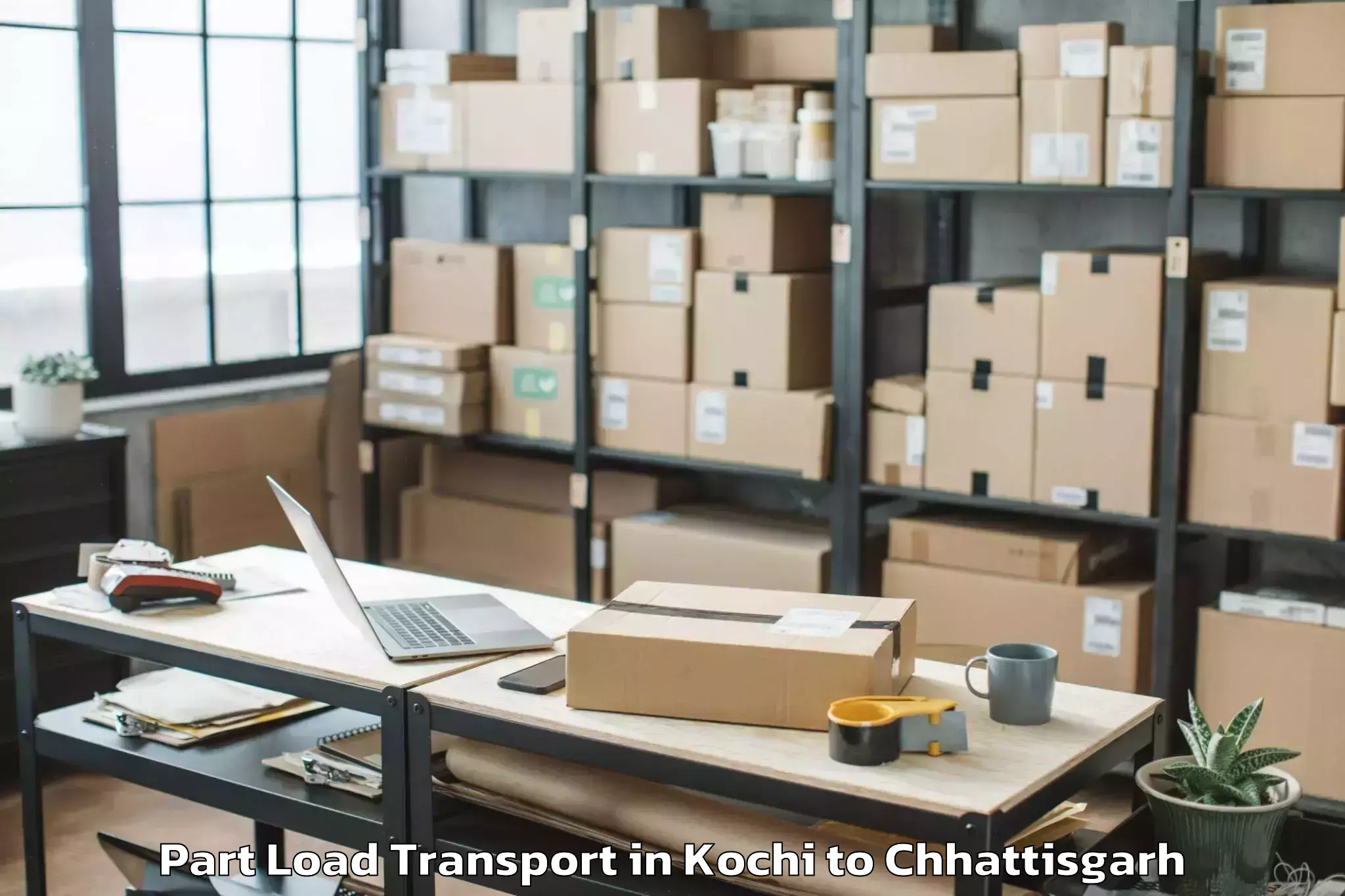 Book Kochi to Akaltara Part Load Transport Online